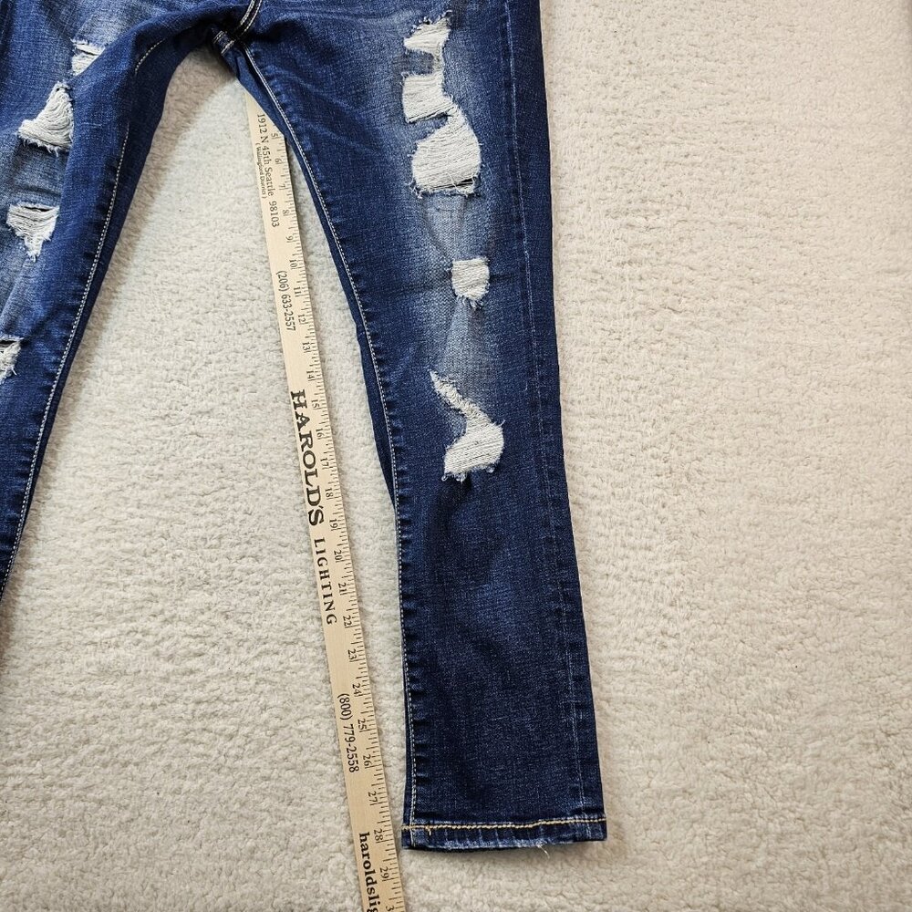 BKE Jeans Womens Gabby 31 Curvy High Rise Ankle Heavy Distressed Thick Stitching - Picture 9 of 16